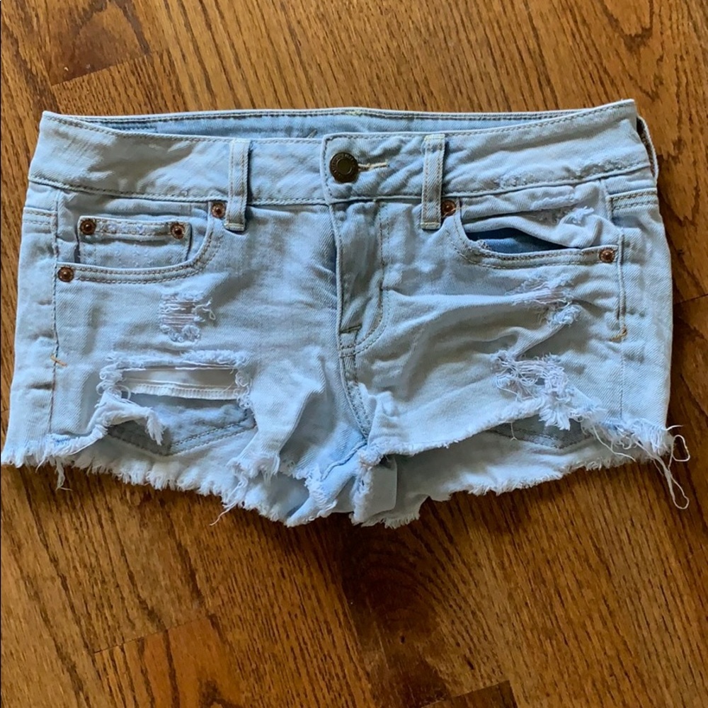 Light denim shorts